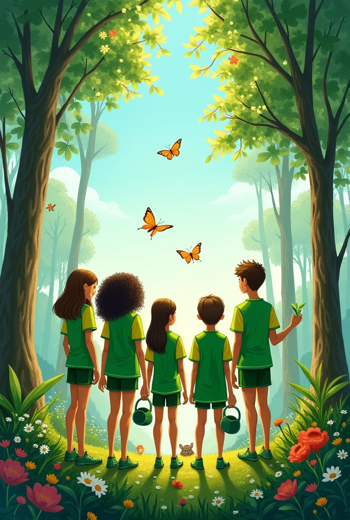 I want you to create an image about protecting the environment, Considering that my company is called "Ecoguardianes"