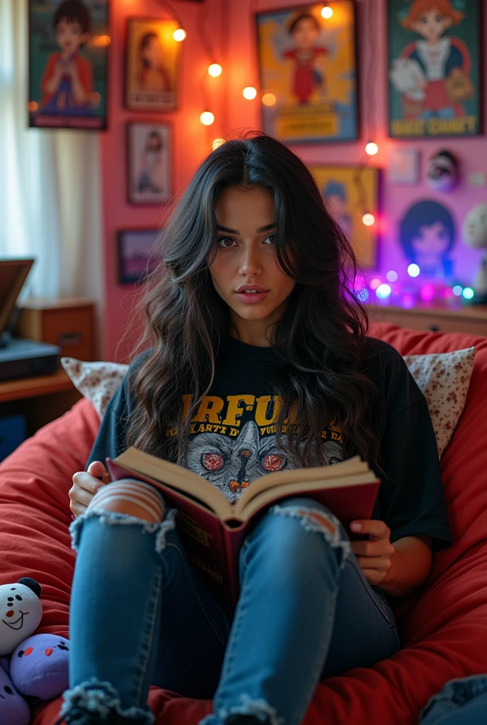 Generate a 24-year-old Colombian girl who likes anime, metal and sex.