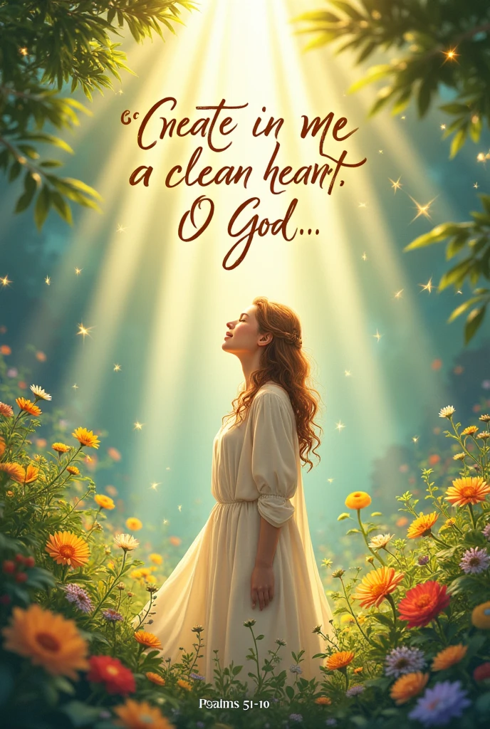 Image with the verse from Psalms 51:10
With a heart 