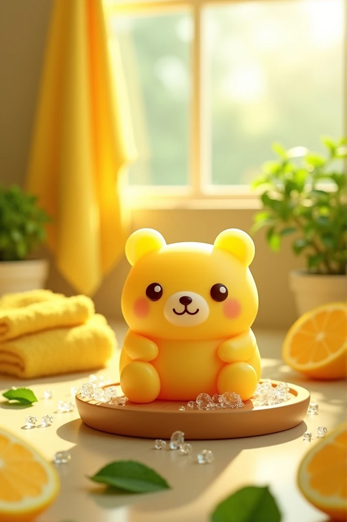 Lemon-scented bear-shaped soap 