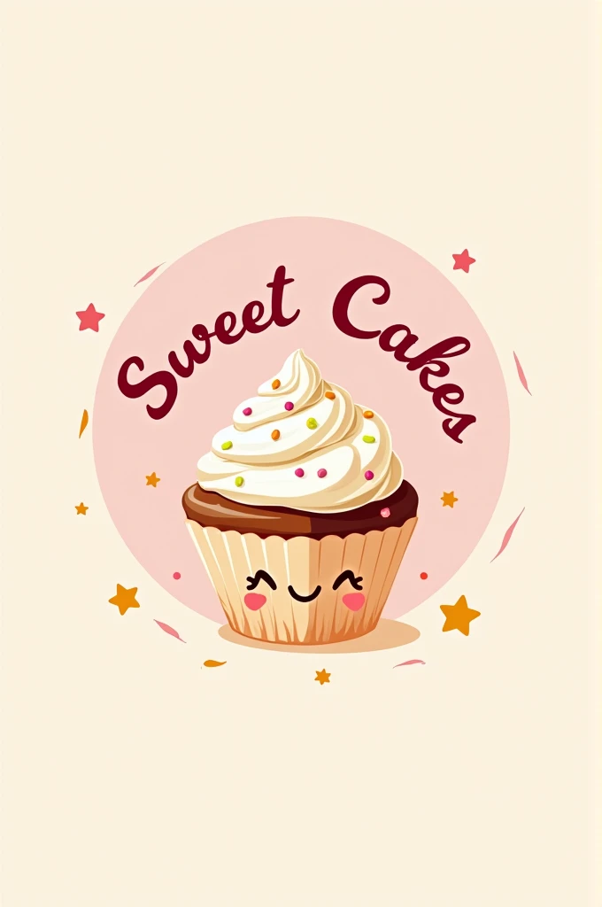 Create a bakery logo with the name Sweet Cakes