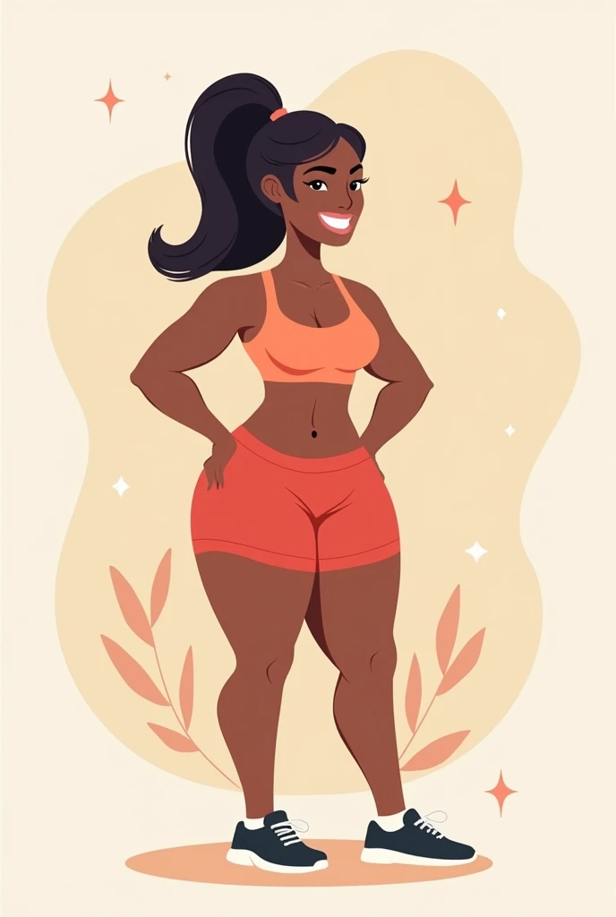 Create a profile picture for women's weight loss, simple and minimalist 2D style