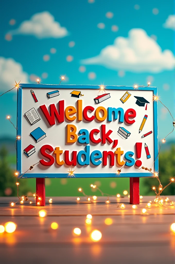 Make me a sign welcoming some students to the new semester 2025