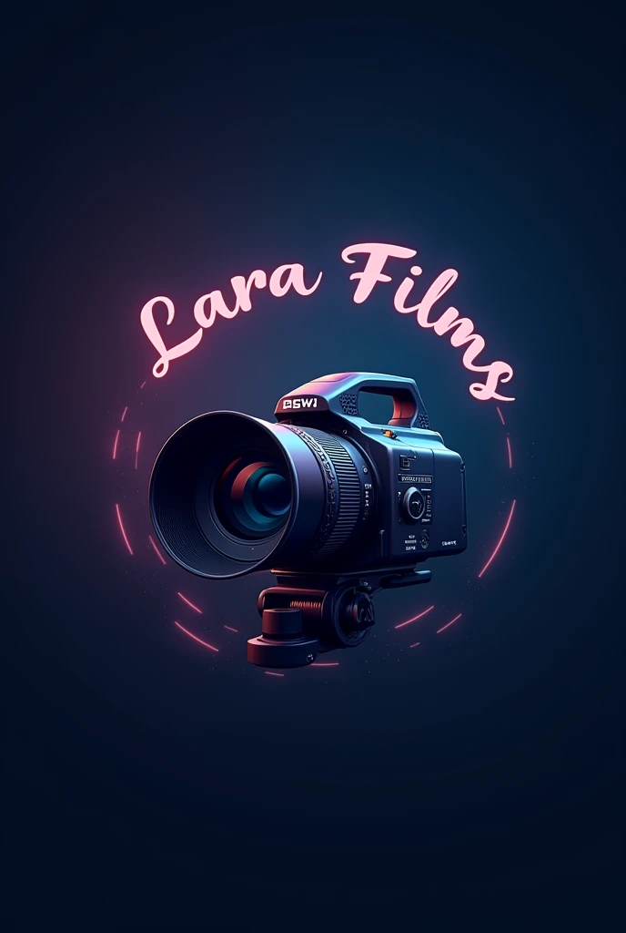 Videomaker logo with a recording camera and the name Lara films with the pilowlava font