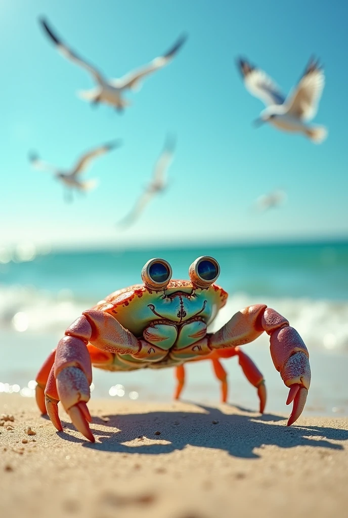 Crab with camera eyes