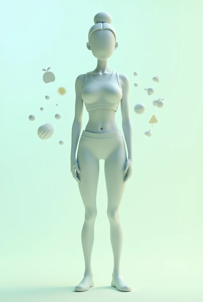 Create a profile picture for weight loss, simple and minimalist 2D style