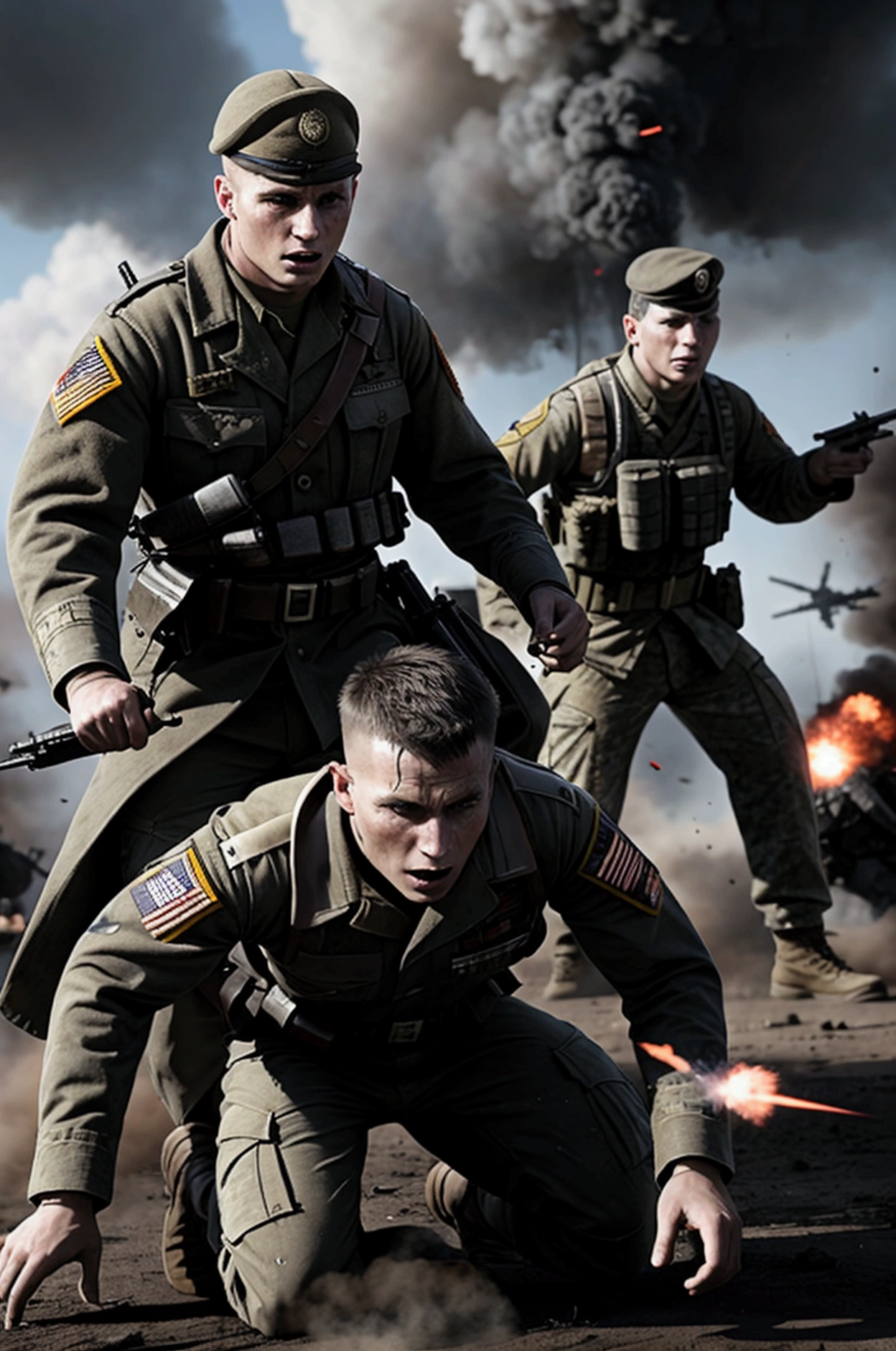 battlefield war soldiers fighting
