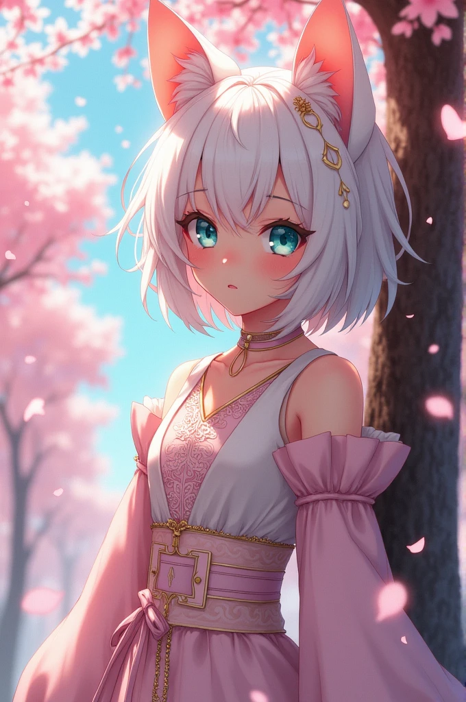 White haired twink anime