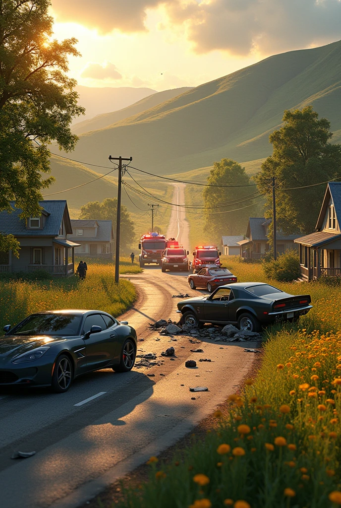 In a small rural town, there was a major car accident. 


