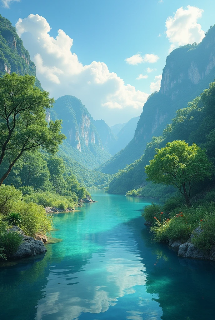 in a utopian world，Harmony and balance become the main theme。8K high-definition paintings show this ideal country，Lush natural landscape and gurgling water complement each other perfectly.。Man and nature live in harmony，Let us protect this beautiful home together。There is no war here、poverty and injustice，Everyone can live happily、Peaceful life。