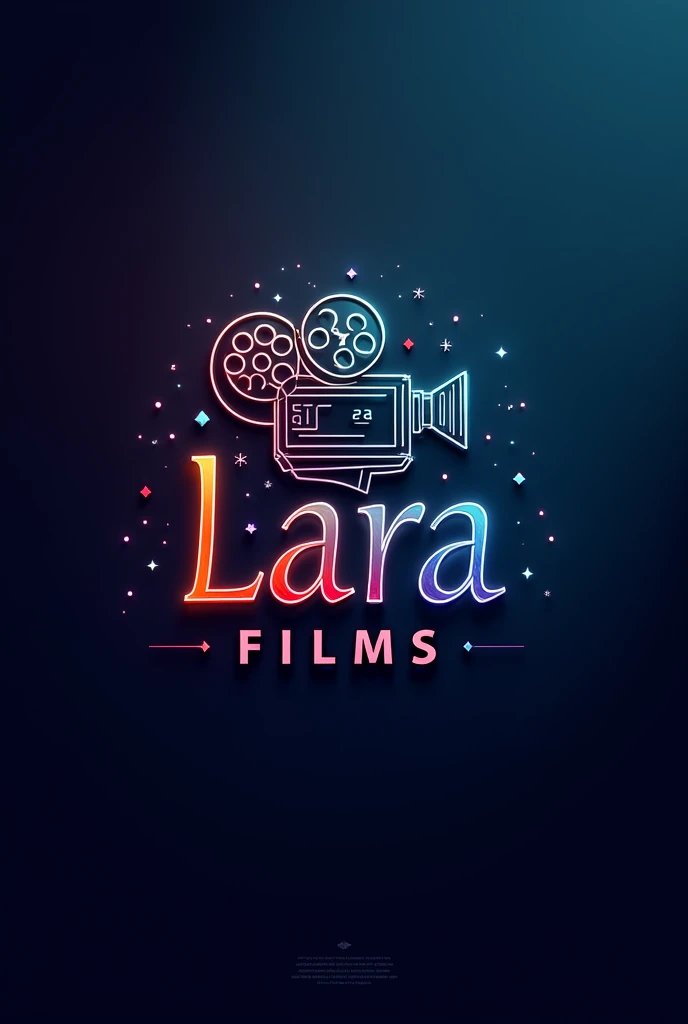 Video maker logo with a recording camera and the name Lara Films.