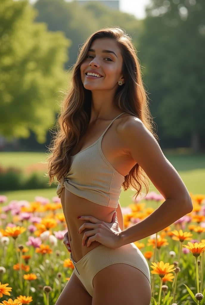 a woman with her breasts out