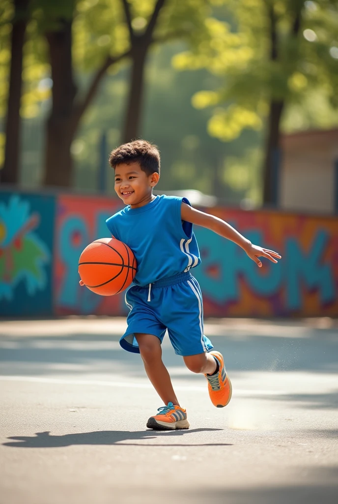 Child playing basketball 








