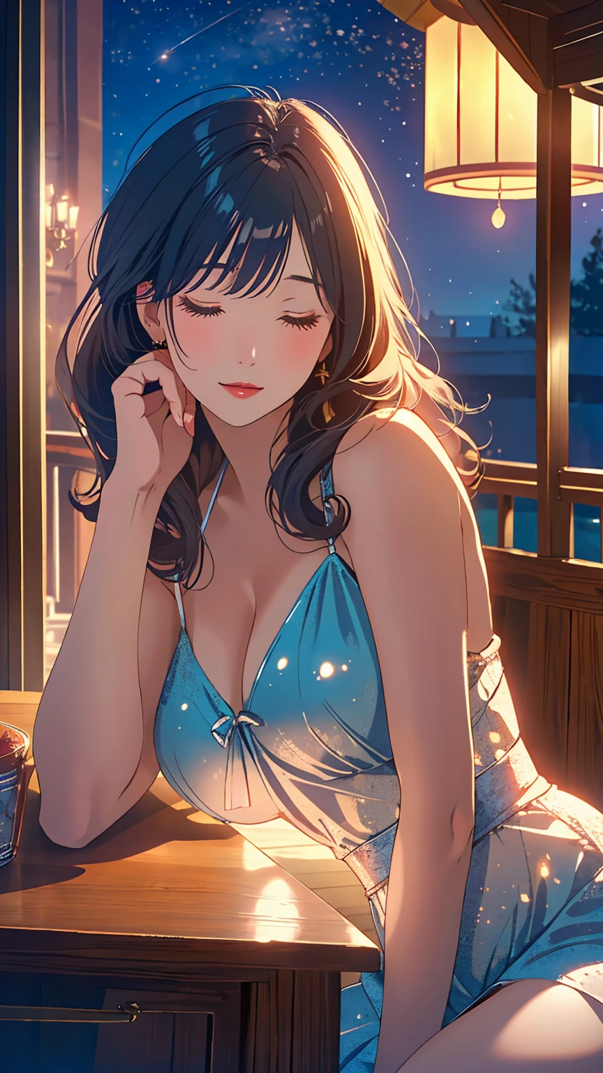 best quality, (photo realistic:1.0) , 1900'S Disco Era girl, sleeping pose, night,background is [Narnia|Taj Mahal], FOV 90 degrees, natural lighting, film grain, Canon R5, 35mm,23age, natural large breasts,