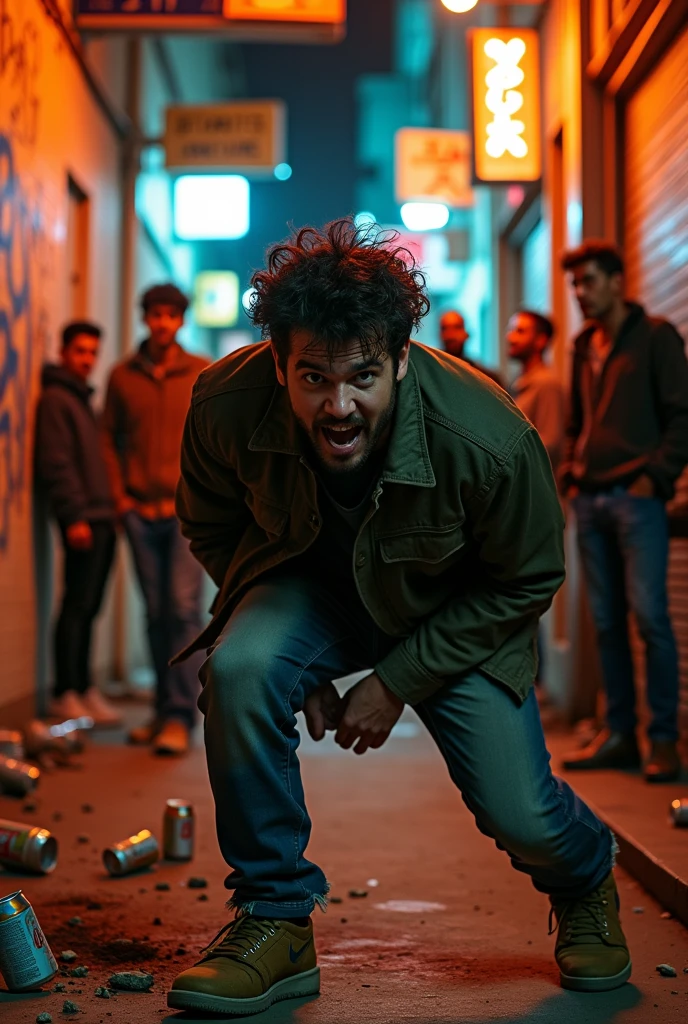 A man receiving a kick in the nuts