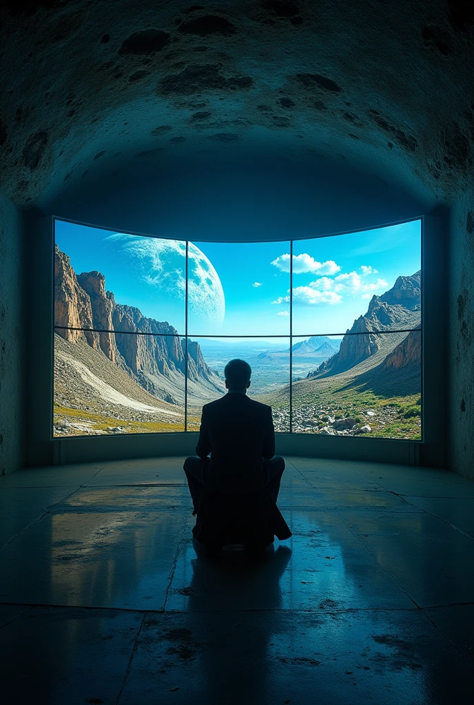 Reimagines the artificial intelligence of a space odyssey operating in bunkers, where he has the responsibility of choosing the humans fit to repopulate the planet Earth. Just one more suggestion, that humans are not seen and that deferred ideas are seen on the screens, some where the planet is destroyed, But in others you see the rebirth of paradise., in an empty space, only the artificial intelligence screens that are embedded in the bunker. WITHOUT HUMANS AND WITHOUT ROBOTS, Empty space.