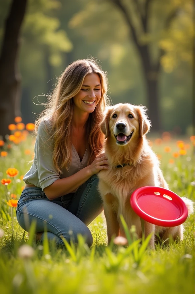 Image of a person and a dog 