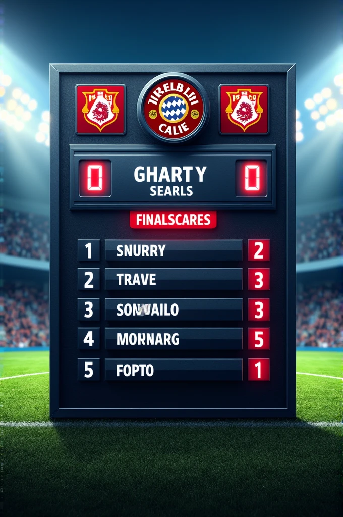 Make a ready-made football scoreboard template for me where I only need to put the match image, the final score and the team crests. 