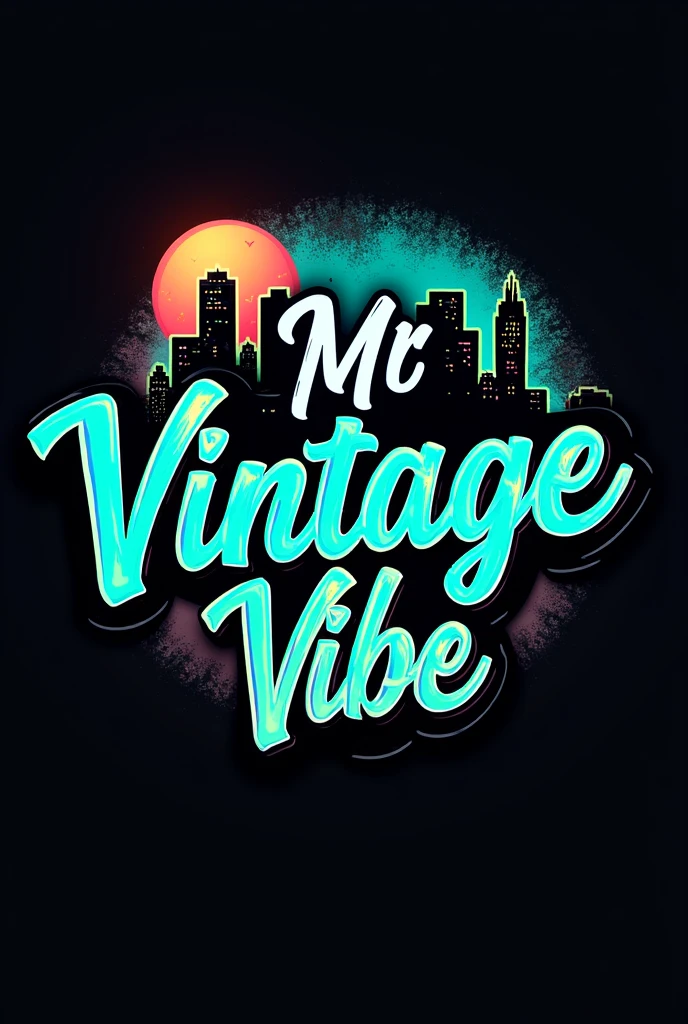 Give me a logo for a clothing store that includes the store's name, which is "Mr. Vintage Vibe"
Urban style and a little bit mafia to have an aggressive style with bright colors