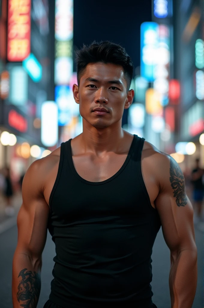 Asian people,Handsome men,scantily clad,black hair color hair,Strong muscular man, street angry, Gorgeous reality, photore,complex stuff around, the complex background, Wet, com cores neutras, Complex scenes, art stations, Complicated details, vignet, underwaer, chinese face, nude ,naked