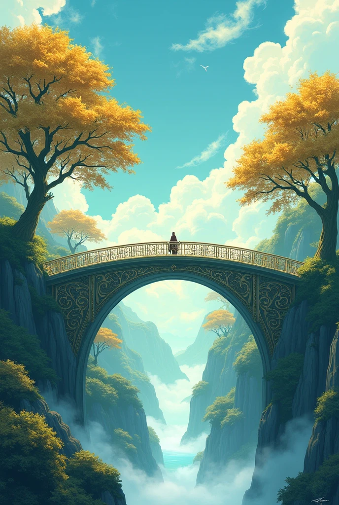 A bridge connecting the world, grow, close, detailed, Sharp focus, elegant, 非常にdetailedな, figure, Complex, beautiful, Trending Art Station, Pixiv, Digital Art, by Jordan Grimmer and greg rutkowski, Wow, Studio Ghibli,
