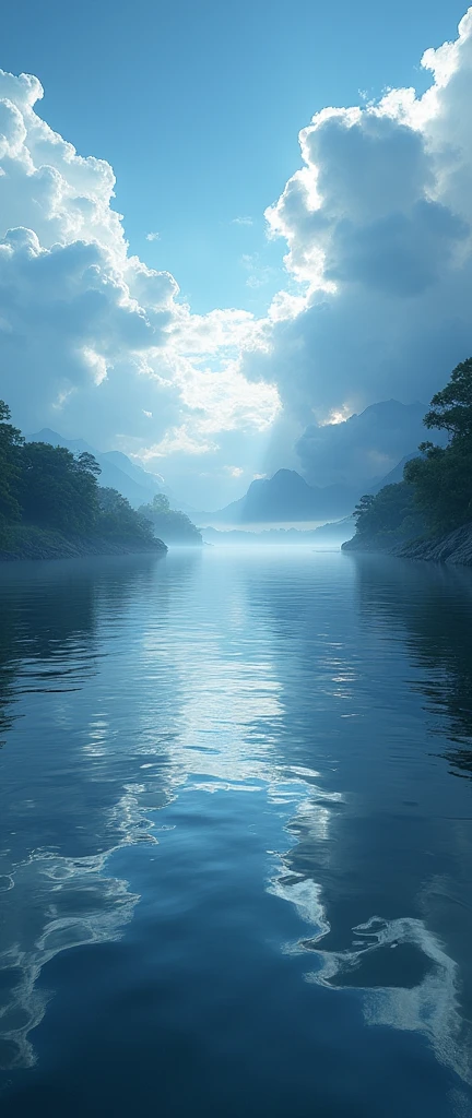 (masterpiece:1.2,of the highest quality,ultra high resolution,Very detailed,realist,RAW Photos:1.2,Elaborated photos),8k,Wallpaper,(ray tracing),Japan,(Majestic River,Beautiful water surface,diffuse light reflection.),A photograph that embodies the flow of clouds and water., the text appears : Shabbat shalom