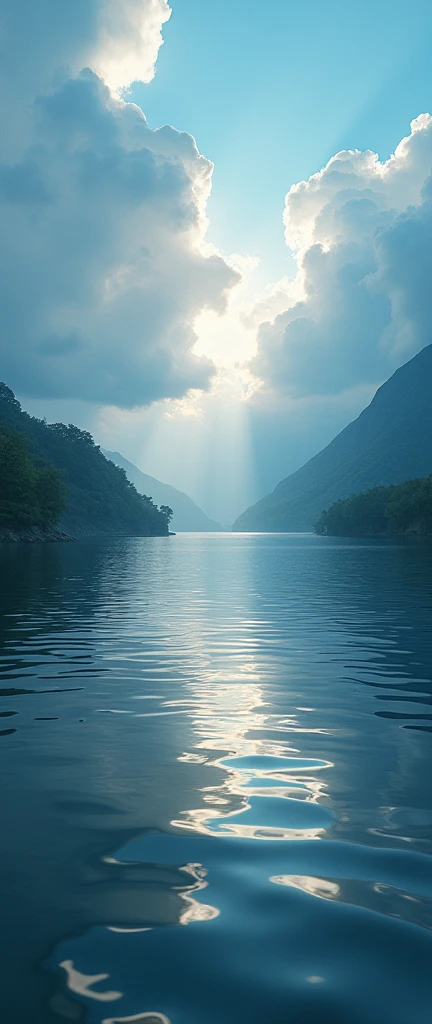 (masterpiece:1.2,of the highest quality,ultra high resolution,Very detailed,realist,RAW Photos:1.2,Elaborated photos),8k,Wallpaper,(ray tracing),Japan,(Majestic River,Beautiful water surface,diffuse light reflection.),A photograph that embodies the flow of clouds and water., the text appears : Shabbat shalom