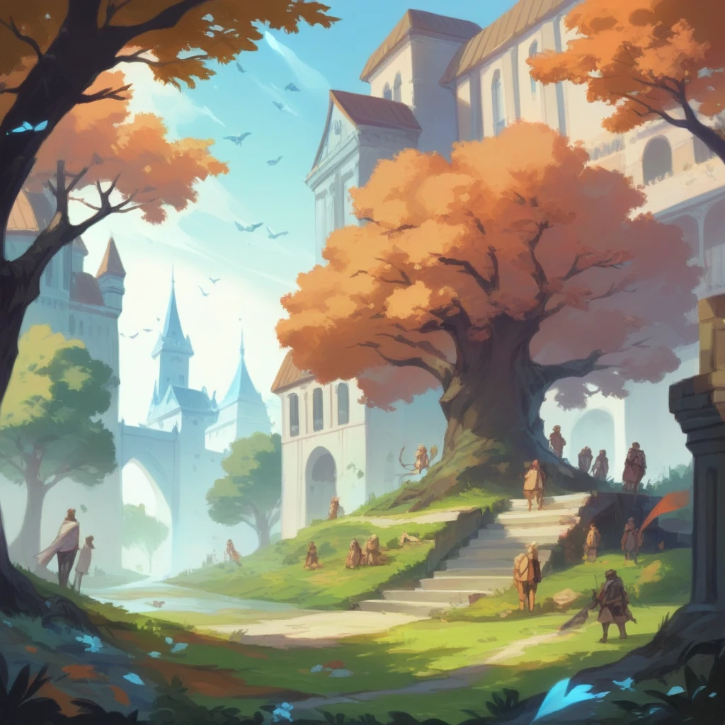 world, Fantasy, with many kingdoms and trees and cities