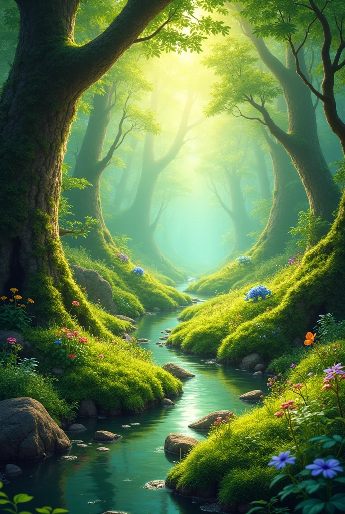Generate a work image with the theme of Bryophytes