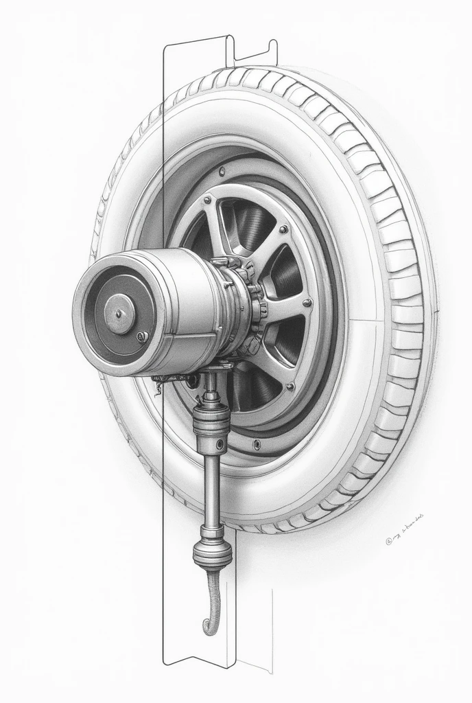 TPMS sensor pencil drawing