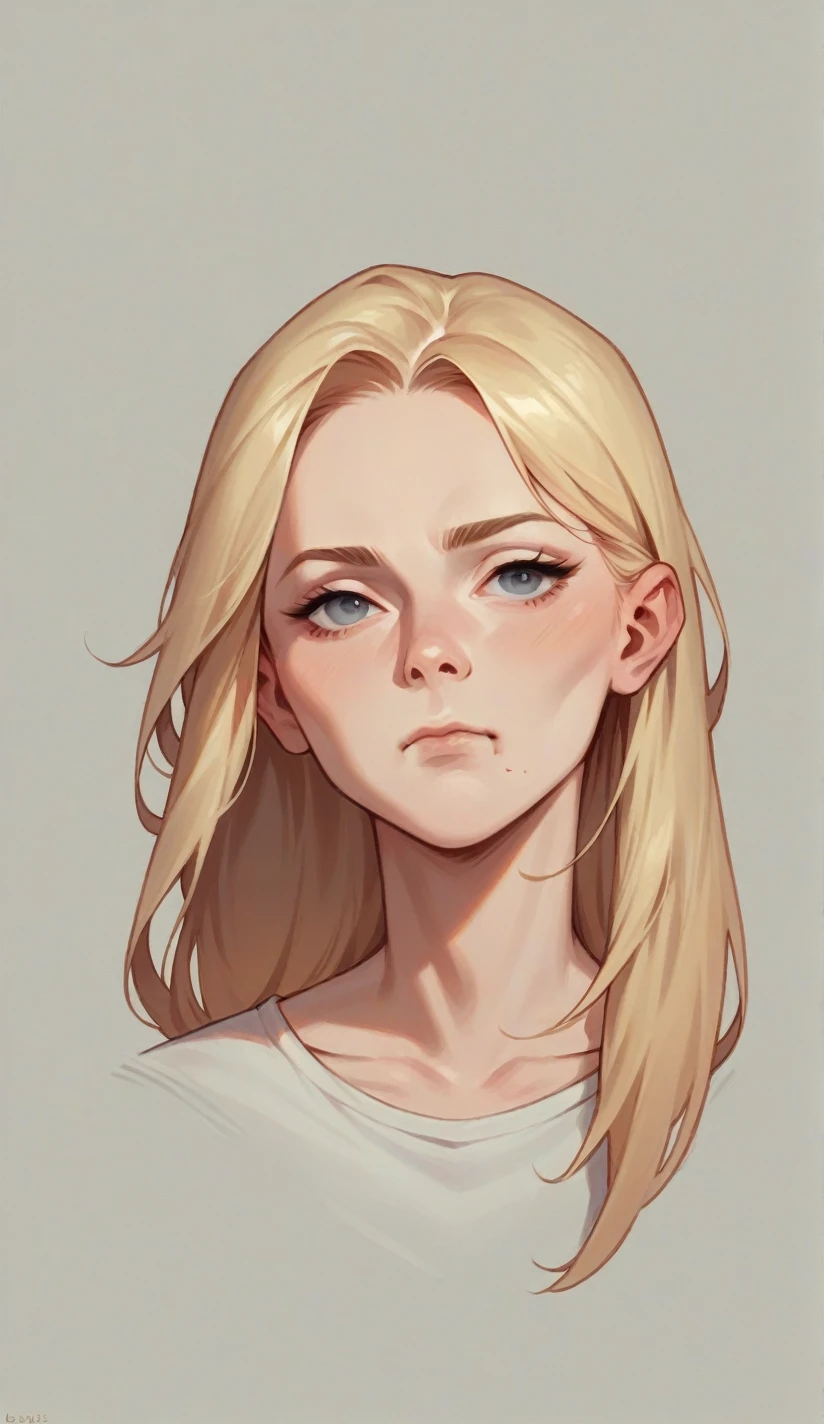 1 , longye hair, breastsout, hair blonde, cloused mouth, 