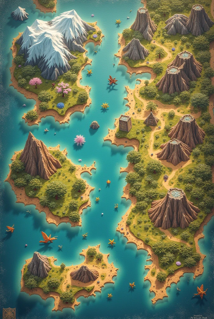 A map where there's only the North, East, West and South Kingdoms.