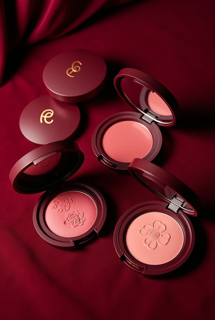 blush products with maroon packaging