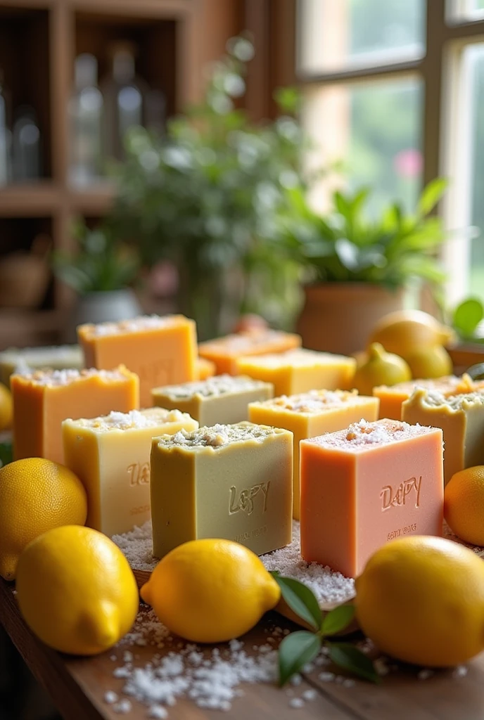 Watermark with artisan soaps and lemons