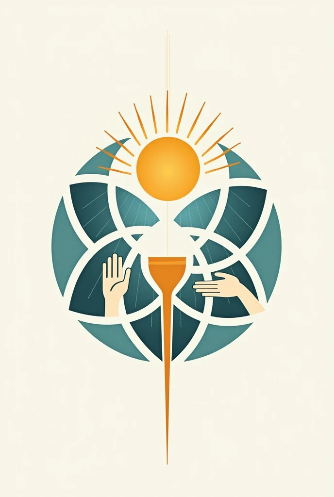 A logo for a church where the church&#39;s purposes are reflected in symbols: adoration, evangelism, discipleship, service and communion 
