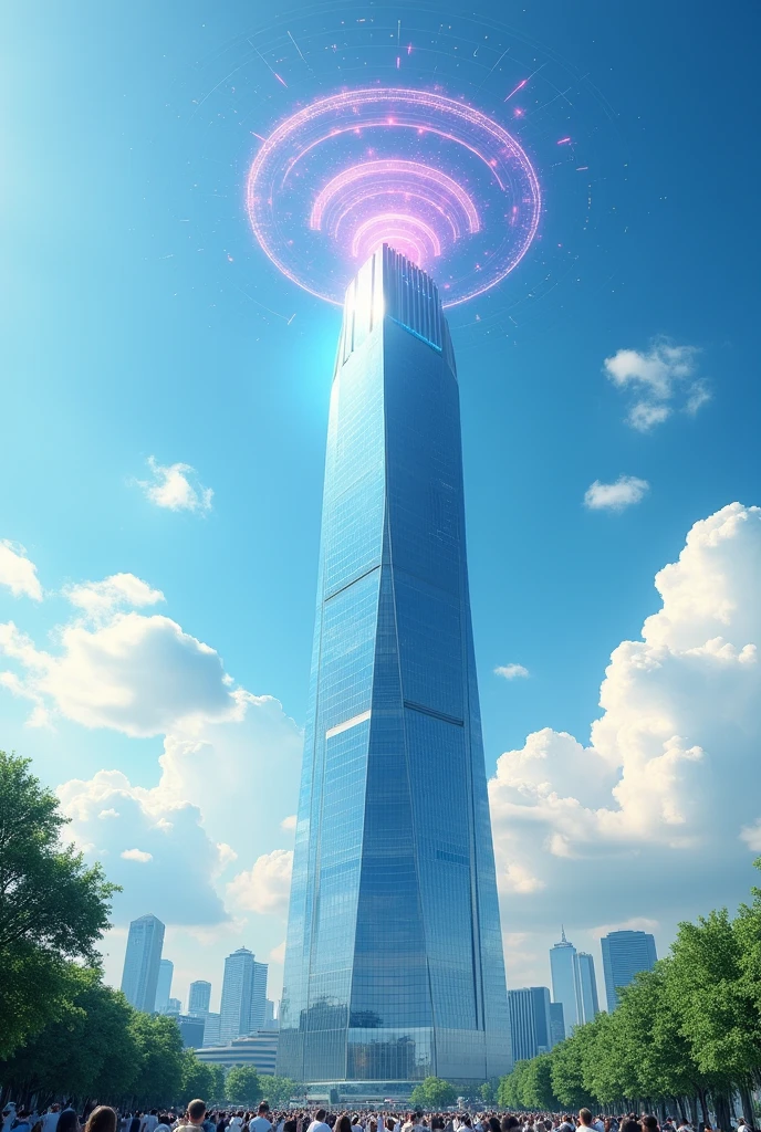 BUILDING WITH WIFI ICONS, THE CLOUD, technology