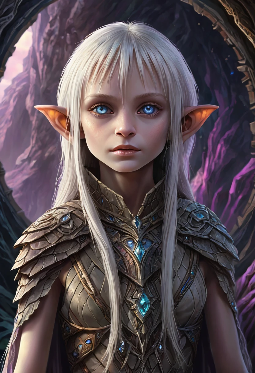 gelfling, dark crystal; Official Art – Charecter profile. An Award-Winning Digital Masterpiece In 4K Ultra HD, Extreme Detail And Intricate Realism. Symmetrical Face. This Concept Art Brought To Life By The Hands Of Artists Like Wlop & Artgerm In A Stunning 2D Vector Illustration.Background Is A Panoramic Vista.
