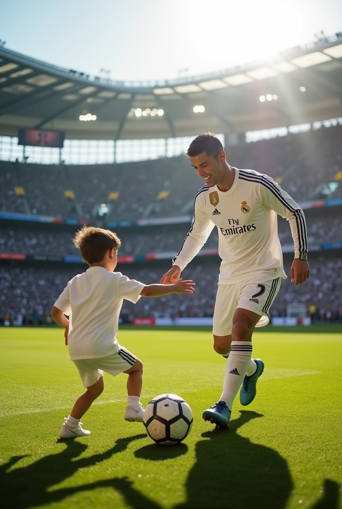 CR7 playing with his son at Real Madrid 
