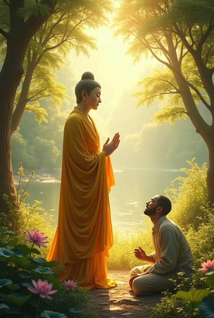 Buddha stood calmly, patiently listening to the man’s abuses. There was no sign of anger or agitation on his face. Seeing Buddha’s peace and patience, the man became even more enraged and continued to hurl more insults. However, Buddha remained unmoved and did not respond. Eventually, the man grew tired and fell silent.