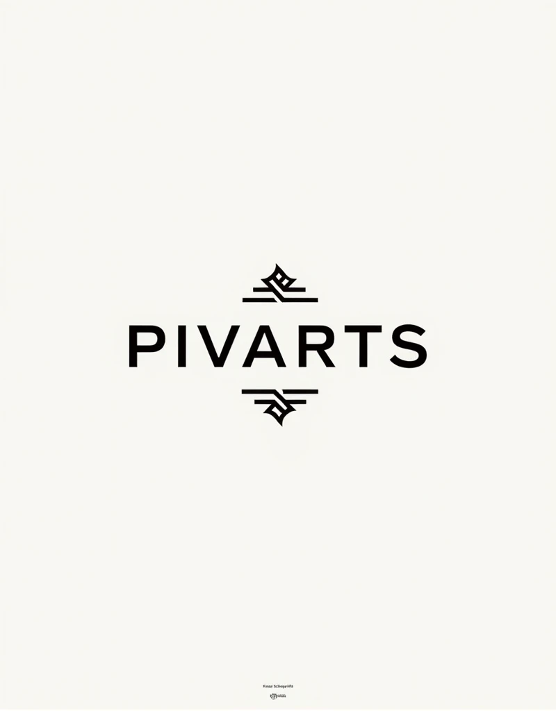 Sign text: “PIVARTS”, minimalist typography, clean lines, modern design, in the style of Swiss graphic design, with a focus on simplicity and readability. More detail, enhanced ((poakl))