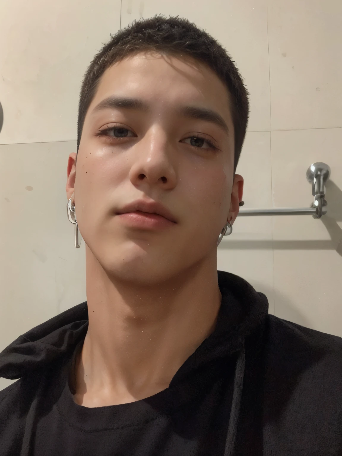 jungkook from bts, buzz cut, shaved head