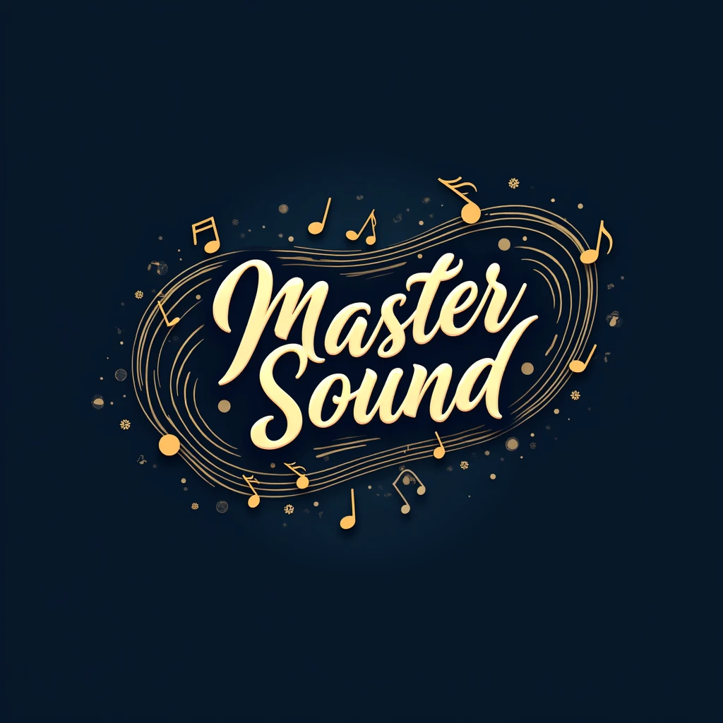 Create a logo for a music group with the words Master Sound and a beautiful font.
And include musical notes. 