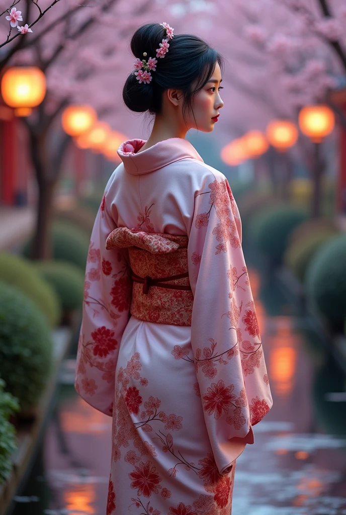 (highest quallity),(very detailled),(ultra-high resolution) 1womanl, japanese, big-, standing backwards