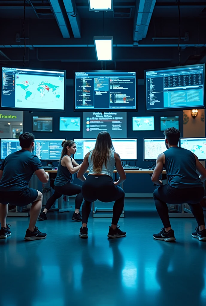Internet technician training at the gym 