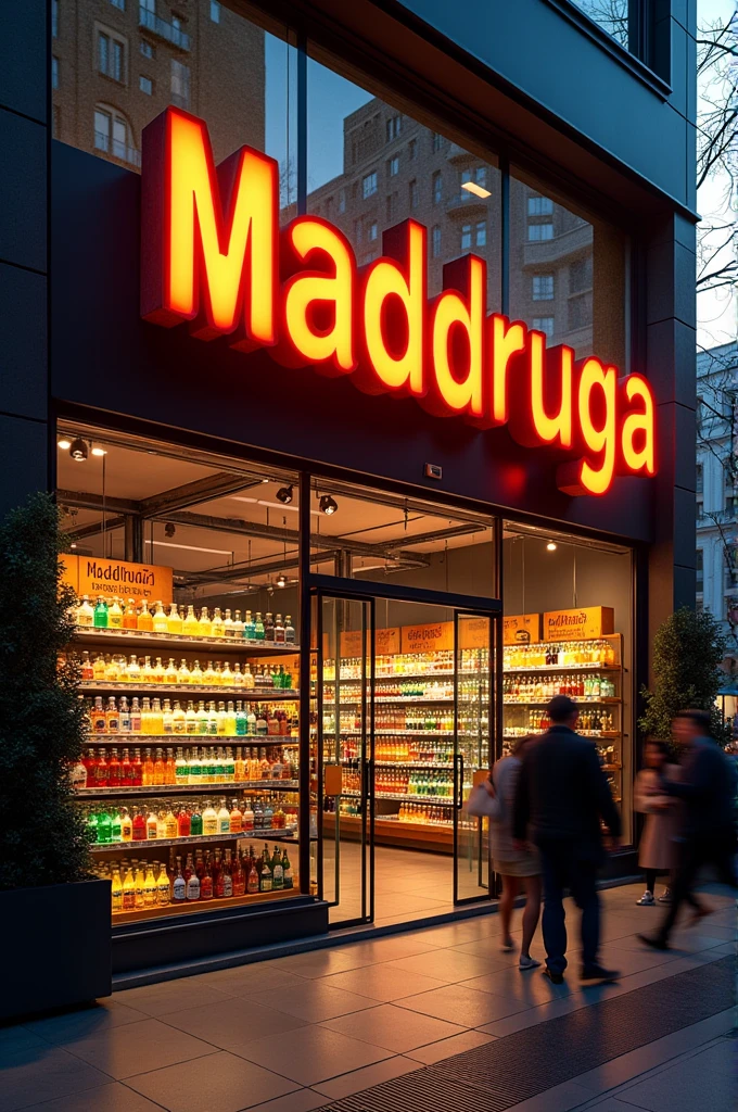 Facade of a beverage distributor written Madruga