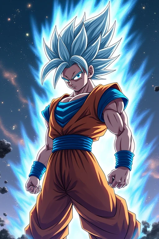 Une fusion entre goku ultra instinct et vegeta ultra instinct ,8k, Haute qualité, 