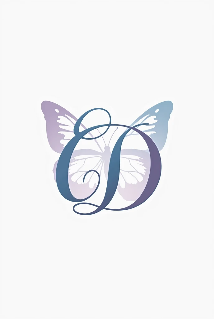 Create a logo with the initials C and D intertwined, on an integrating a butterfly silhouette in the background, without incorporating a person, without stars.