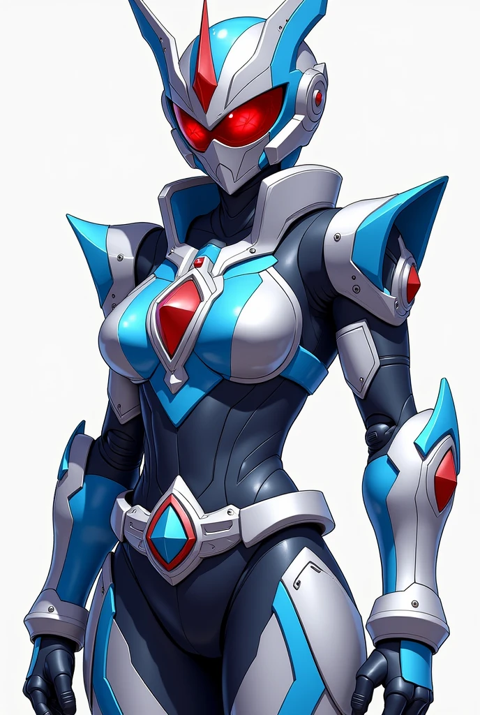 "Create an image of Kamen Rider Geats in his Geats 9 form, but in a feminine version. The suit should be predominantly gray with blue details. The appearance should be heroic and modern, reflecting the aesthetic of the Kamen Riders."
"Generate an image of Kamen Rider Geats in his Geats 9 form, transformed into a feminine version. The suit should be mainly gray, with blue accents and details. The armor should have a stylized and futuristic design, with a stylish and distinctive helmet that combines gray and blue. Include typical Kamen Rider elements such as the chest emblem and motorcycle style, but adjusted to the feminine version."
"Design a female version of Kamen Rider Geats in his Geats 9 form. The suit should be mainly gray, with touches of blue for details and accents. The design should maintain the essence of the original with a feminine touch, incorporating a helmet and armor that stand out in shades of gray and blue. The image should reflect a mixture of strength and elegance."
"Create an illustration of Kamen Rider Geats in his Geats 9 form, reinterpreted as a feminine version. The suit should be mostly gray with blue details. The image should capture a modern and dynamic style, with an emphasis on gray as the predominant color and blue as an accent. The design of the helmet and armor should be stylized but true to the essence of the Kamen Rider."
