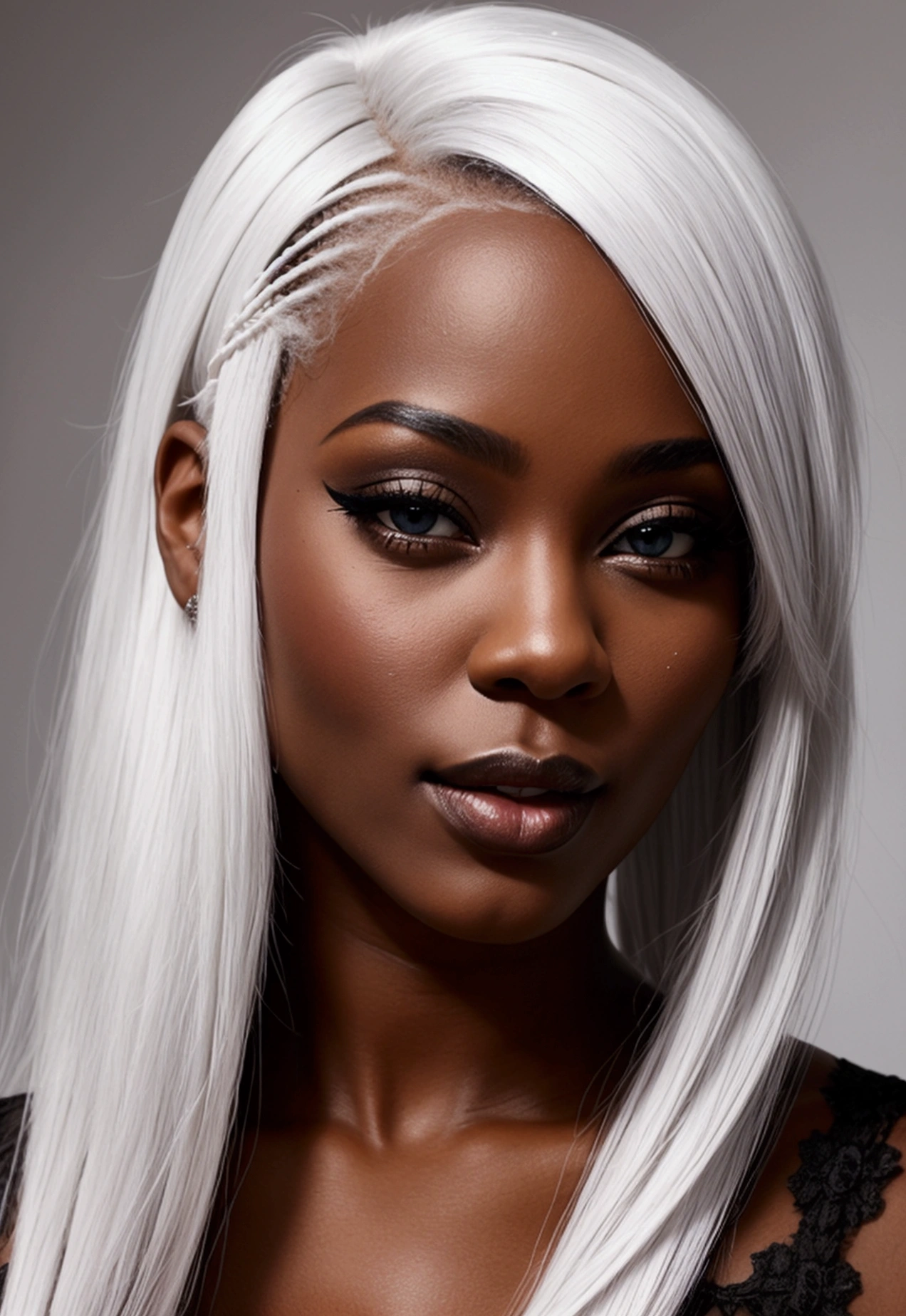 Black porn actress with white hair