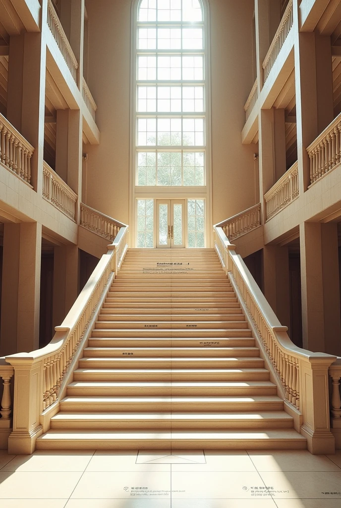 Create a floor plan image of an empty university staircase
